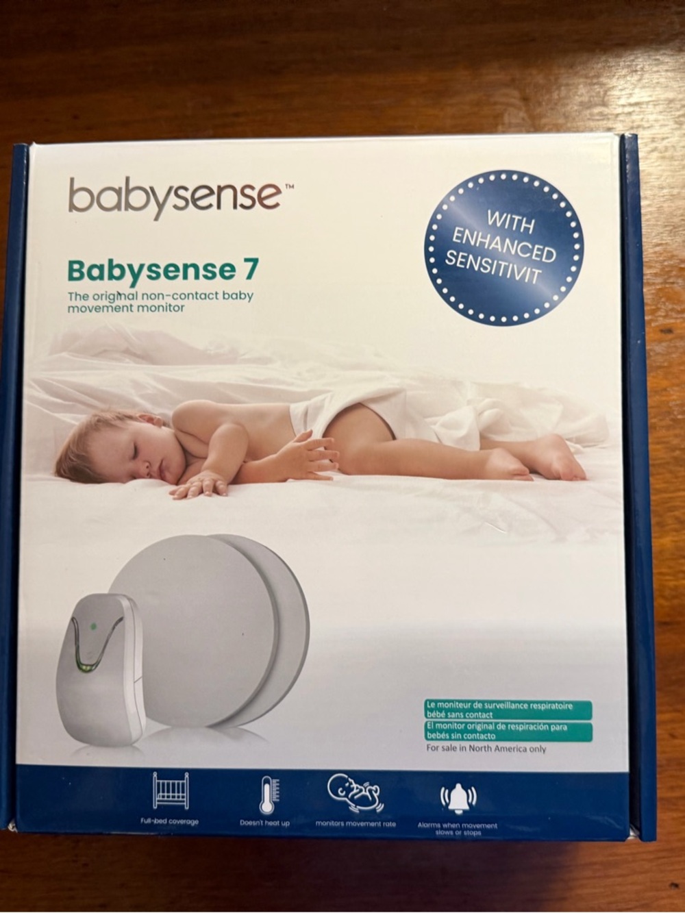 Babysense 7 Non-Contact Baby Movement Monitor — White/Grey